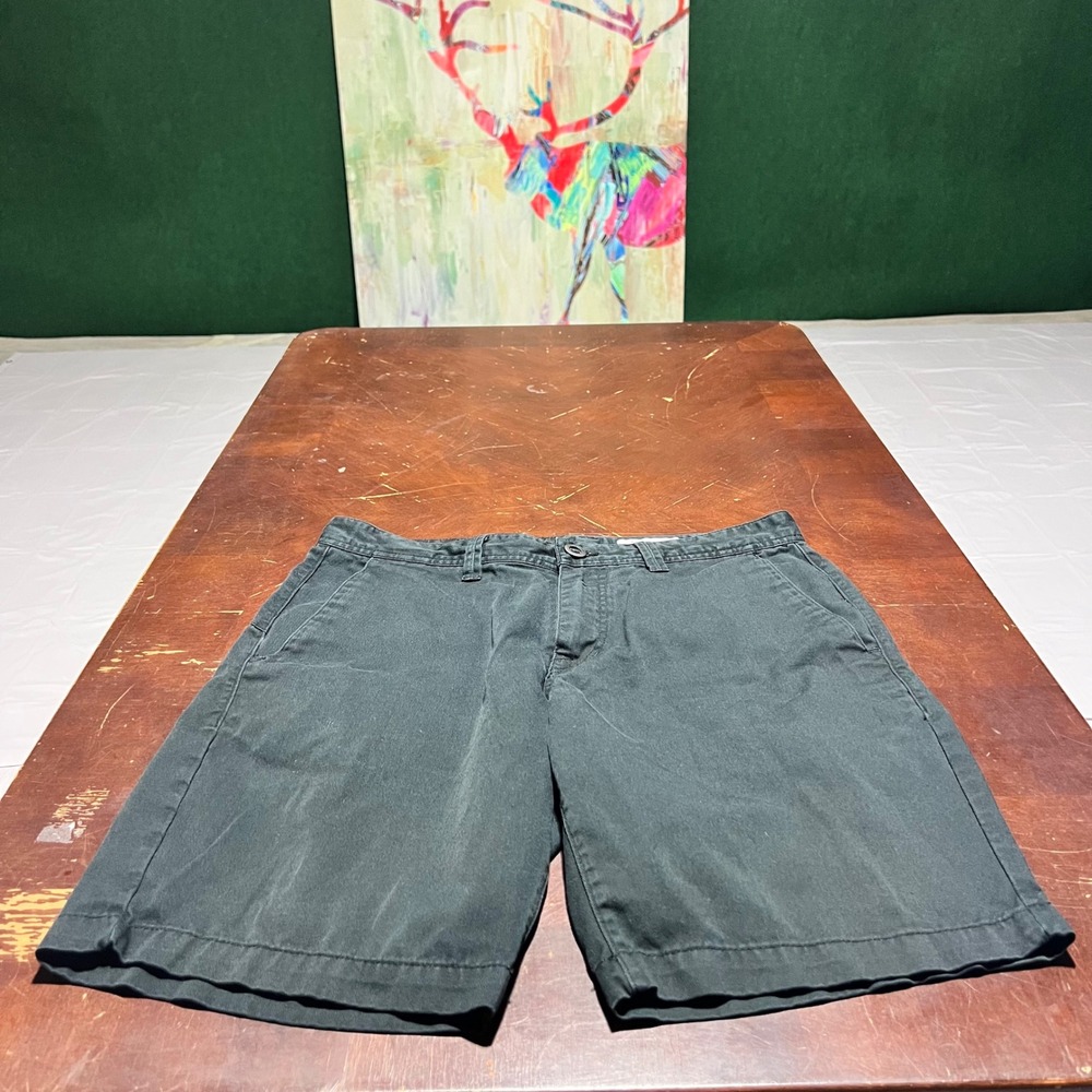 Volcom Mens 32 Chino Shorts Dark Gray Repreve Cotton Blend Skater A0911710